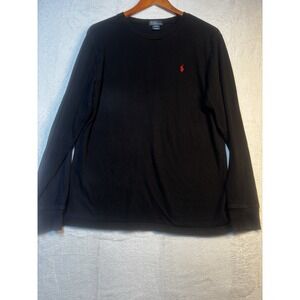 Polo Ralph Lauren Black Long Sleeve T Shirt Boys XL (18/20) Red Polo‎ Logo